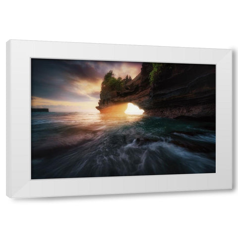 Pura Batu Bolong 2. White Modern Wood Framed Art Print by Pablo de, Juan