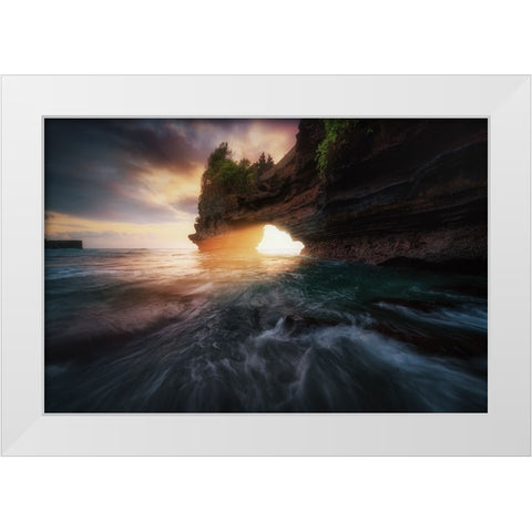 Pura Batu Bolong 2. White Modern Wood Framed Art Print by Pablo de, Juan