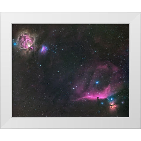 Orion Nebula And The Horsehead White Modern Wood Framed Art Print by Auf Dem, Andrea
