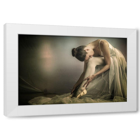 Preparation To Dance White Modern Wood Framed Art Print by Cella, Federico