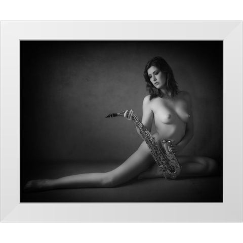 Saxy White Modern Wood Framed Art Print by RP Photography