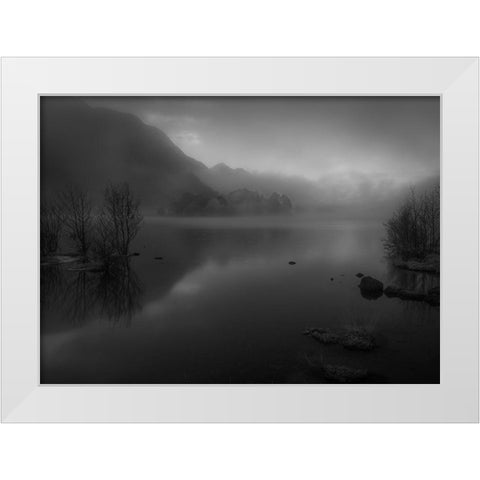 Glennfinnan White Modern Wood Framed Art Print by Darby, Rob