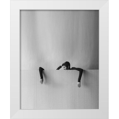 Mind Hands Movement White Modern Wood Framed Art Print by Hardibudi
