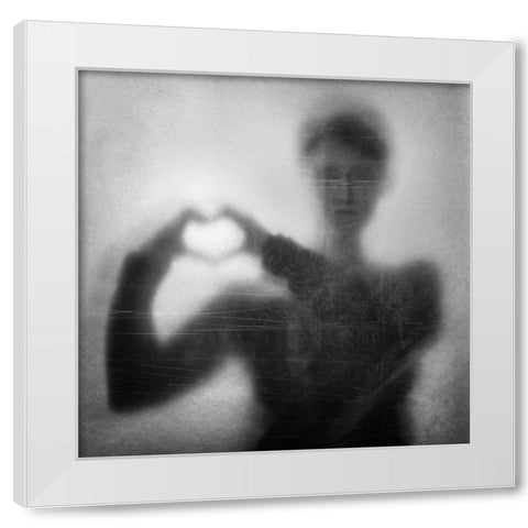 Heart Over Head White Modern Wood Framed Art Print by Schleicher-Schwarz, Roswitha