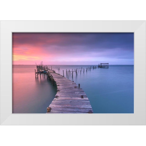 Carrasqueira White Modern Wood Framed Art Print by Carrillo Lopez, Antonio