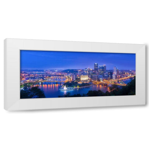 The Steel City White Modern Wood Framed Art Print by Zheng, Michael