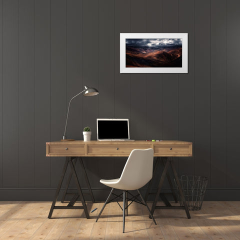 The Highland Of The Holy Light White Modern Wood Framed Art Print by Selions