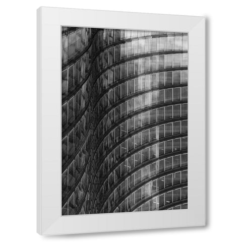 Sloping Lines White Modern Wood Framed Art Print by Van Son, Greetje