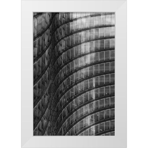Sloping Lines White Modern Wood Framed Art Print by Van Son, Greetje