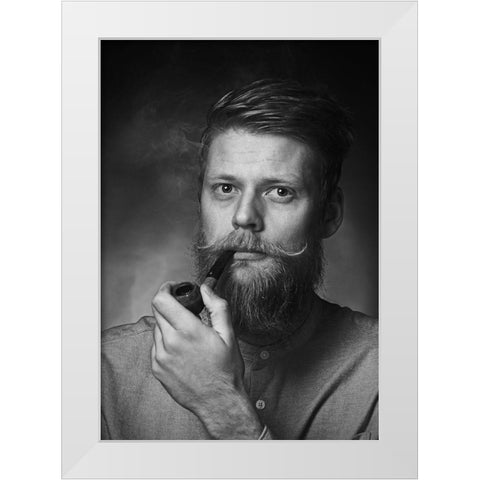 Untitled White Modern Wood Framed Art Print by Stene, Grethe