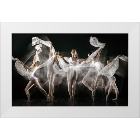 Ballerina Story White Modern Wood Framed Art Print by Suherman, Martha