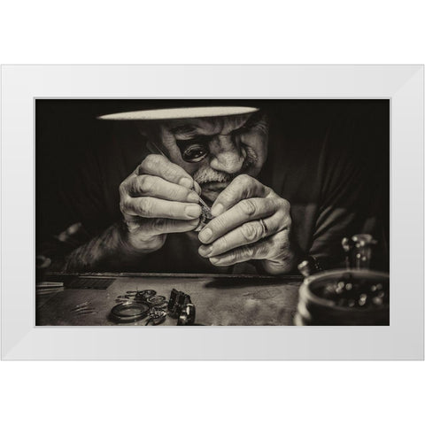 The Perfectionist White Modern Wood Framed Art Print by Cantemir, Mandru