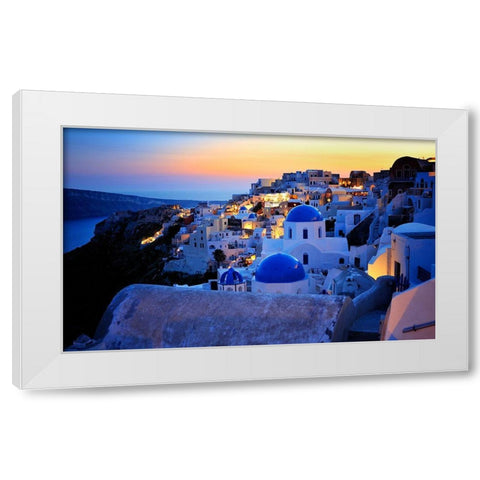 Santorini Island-Greece White Modern Wood Framed Art Print by Froyda, Martin