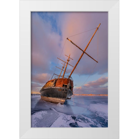 Frozen White Modern Wood Framed Art Print by Huang, Richard