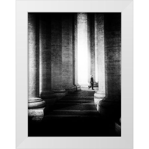 Colonne White Modern Wood Framed Art Print by Della Latta, Massimo