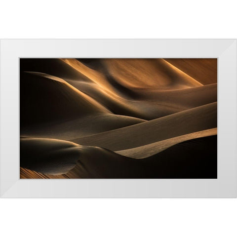 Clamorous Desert White Modern Wood Framed Art Print by Mehrafshar Efiap, Babak
