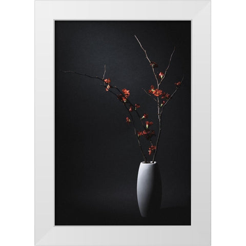 A Japanese Quince White Modern Wood Framed Art Print by Kiyota, Daisuke