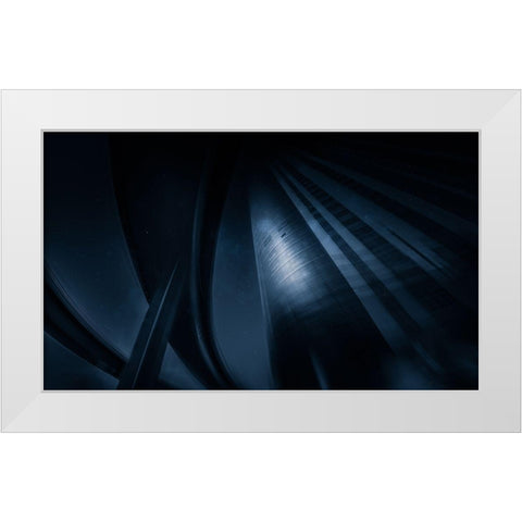 Psychedelic White Modern Wood Framed Art Print by Baidongyun