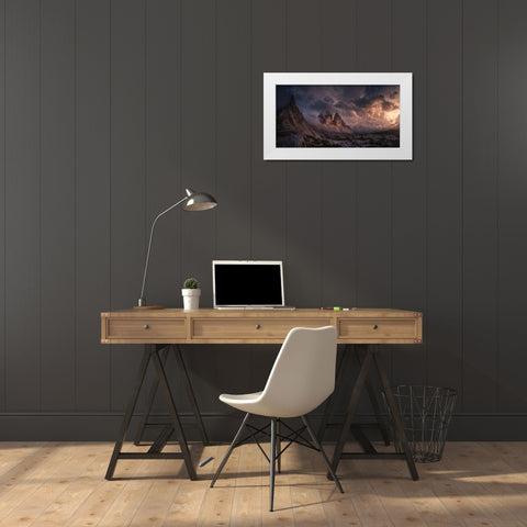 Crazy Sky White Modern Wood Framed Art Print by F. Turienzo, Carlos