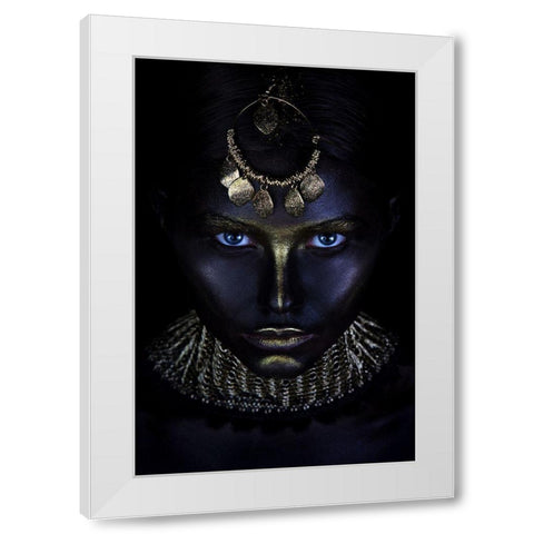 Gold Of Maya White Modern Wood Framed Art Print by Kovalev, Ivan