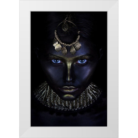 Gold Of Maya White Modern Wood Framed Art Print by Kovalev, Ivan