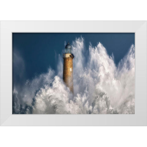 The Power Of The Sea. White Modern Wood Framed Art Print by Saavedra Ruiz, Sergio