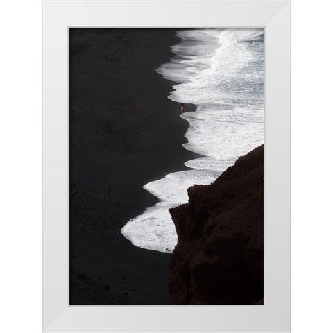 The Beach White Modern Wood Framed Art Print by Sent, Cesare