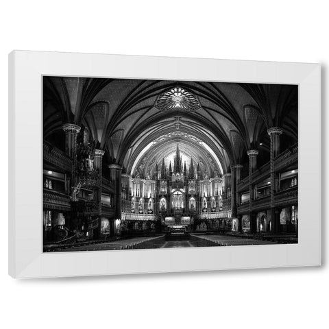 Notre-Dame Basilica Of Montreal White Modern Wood Framed Art Print by Tjandra, C.S.