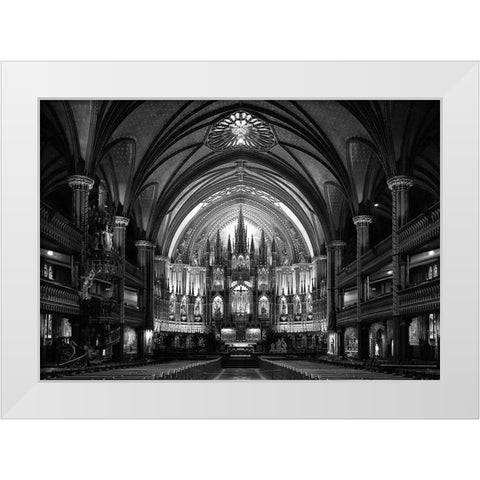Notre-Dame Basilica Of Montreal White Modern Wood Framed Art Print by Tjandra, C.S.