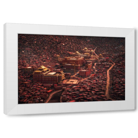 The Buddha Domain White Modern Wood Framed Art Print by Tianqi