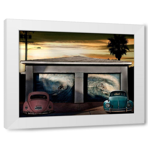 Beetles White Modern Wood Framed Art Print by Butterworth, Larry