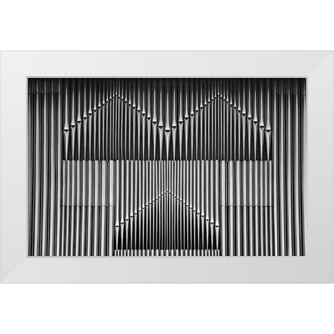 Organ Pipes Ii White Modern Wood Framed Art Print by Peter Rank, Hans