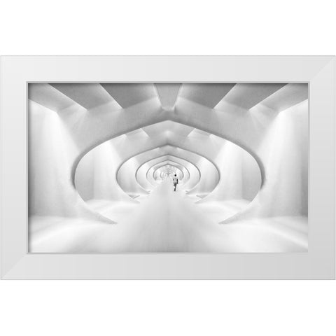 Endless White Modern Wood Framed Art Print by De Groen, Maurits