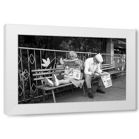 Philemon And Baucis (From The Series Qboy Meets Girlq) White Modern Wood Framed Art Print by Matthes, Dieter