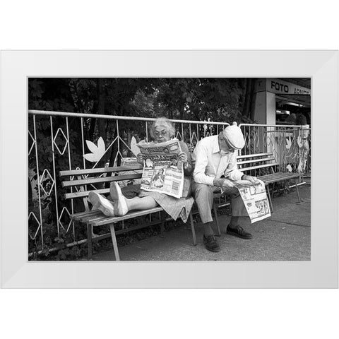 Philemon And Baucis (From The Series Qboy Meets Girlq) White Modern Wood Framed Art Print by Matthes, Dieter