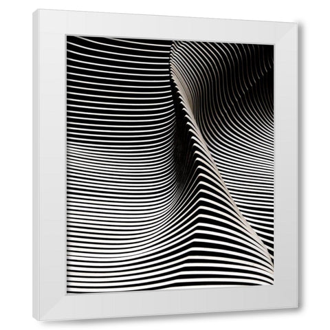Wave 2 White Modern Wood Framed Art Print by Behnamnasri