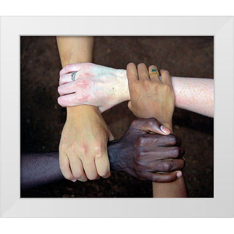 United Diversity White Modern Wood Framed Art Print by Murphy, Benton