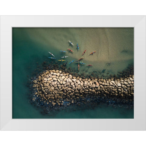 Gathering White Modern Wood Framed Art Print by Meirovich, Ido