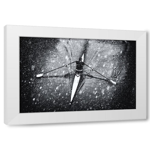 Winter Picture White Modern Wood Framed Art Print by Hartlieb, Jurgen