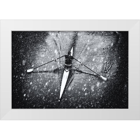 Winter Picture White Modern Wood Framed Art Print by Hartlieb, Jurgen