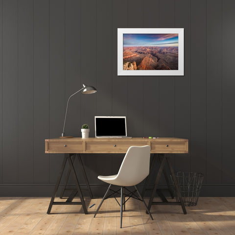South Rim Sunrise White Modern Wood Framed Art Print by C. Sink, Jeffrey
