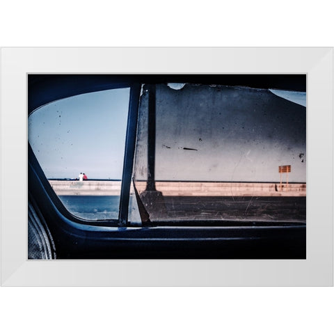 Malecon White Modern Wood Framed Art Print by Bauer, Andreas