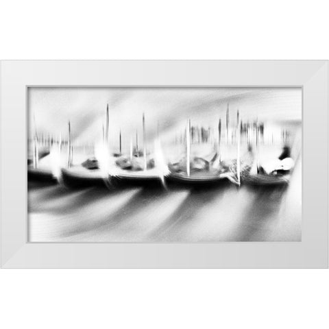 Dancing Gondolas White Modern Wood Framed Art Print by aRRO