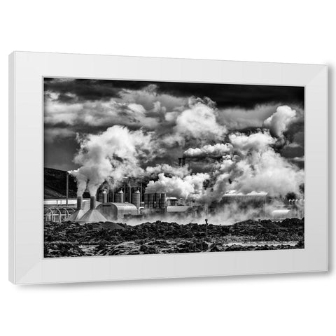 Black Smoke White Modern Wood Framed Art Print by Pelissier, Marc