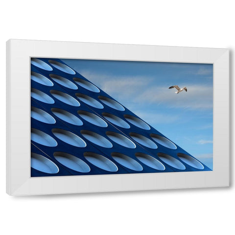 The Seagull White Modern Wood Framed Art Print by van Maastricht, Henk