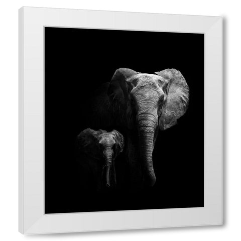 Mother And Child White Modern Wood Framed Art Print by Wildphotoart