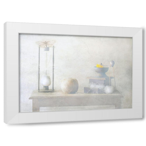 Enjoy The Time... White Modern Wood Framed Art Print by Devos, Delphine