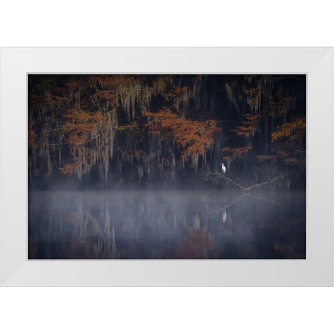 Misty Morning White Modern Wood Framed Art Print by Zheng, Michael