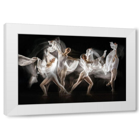 Untitled White Modern Wood Framed Art Print by Suherman, Martha