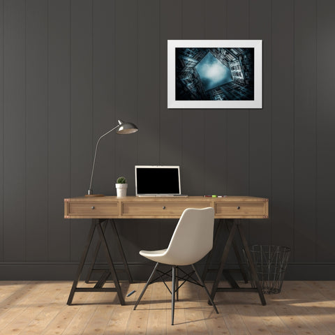 Cage White Modern Wood Framed Art Print by Baidongyun